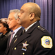 U.S. Attorney General Loretta Lynch, Chicago Mayor Rahm Emanuel and Chicago Police Superintendent Eddie Johnson in Chicago on Jan. 13, 2017 (Derek Henkle/AFP/Getty Images)